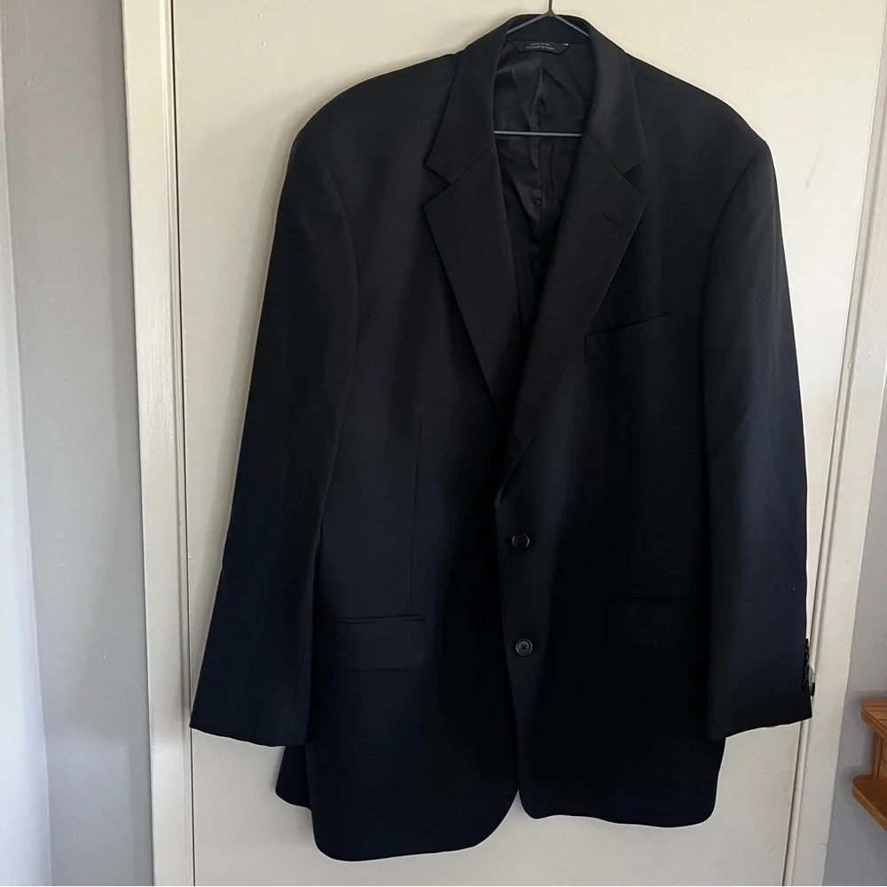 Brooks Brothers Black Striped 1818 Madison Fit Wool Two Button Blazer Jacket